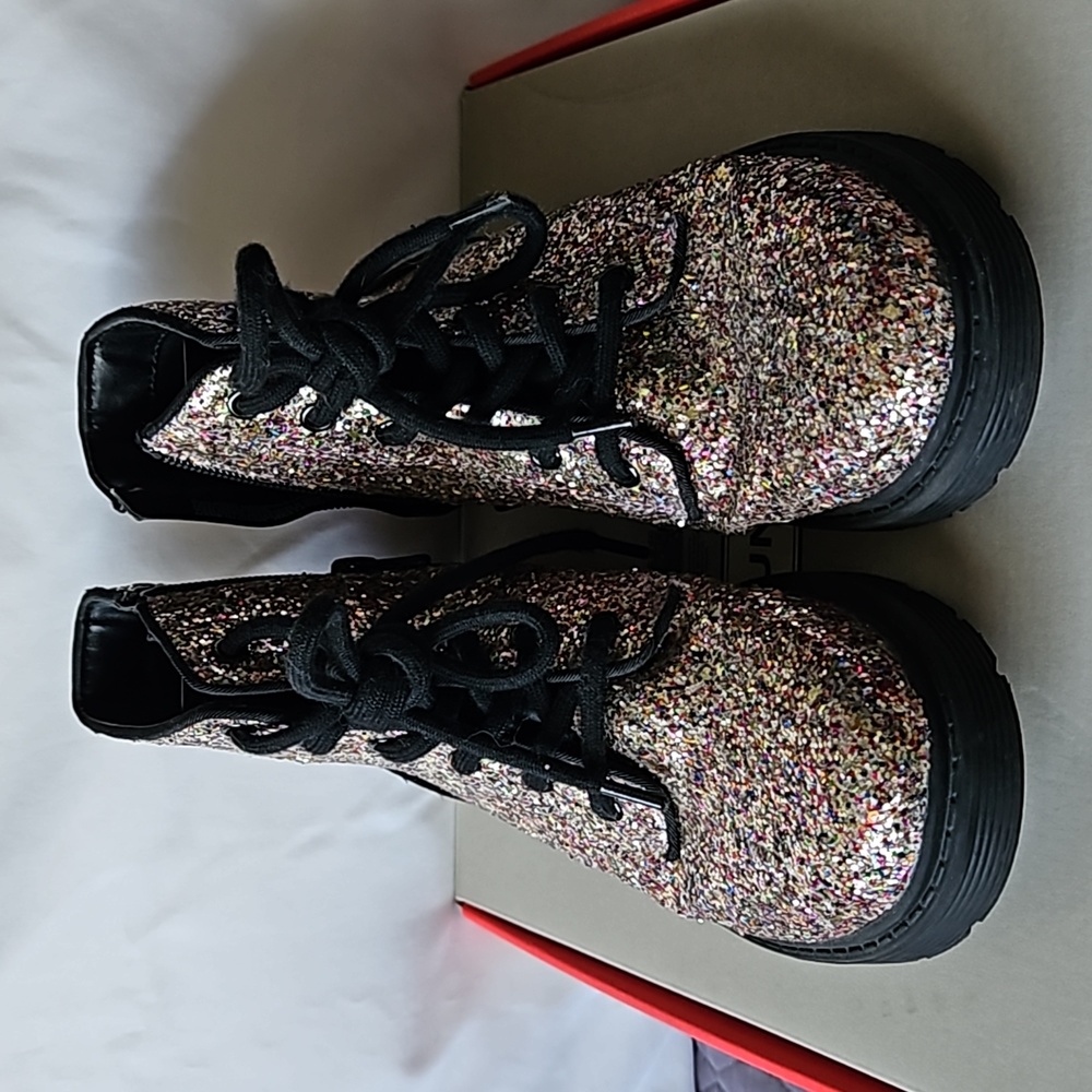 Art Class Glitter Combat Boots